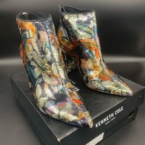 Kenneth Cole size 9 Floral multi bootie. Never worn
